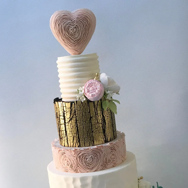 Heart wedding cake
