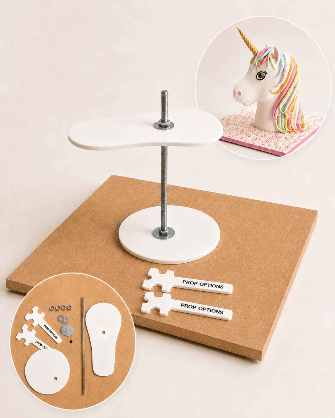 prop options structured unicorn cake kit